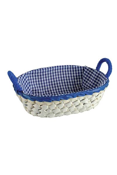 Homelux Oval Palm Tree Basket With Textile Interior 25x18x7cm Different Palm Colors