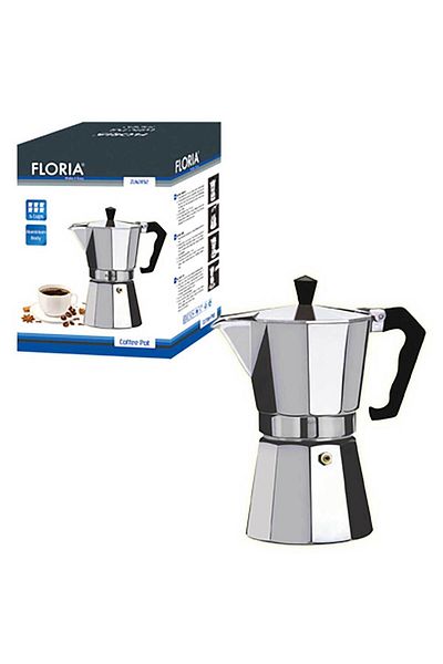 Homelux Oala de cafea, aluminiu, 6 cesti, 300 ml, Floria Zln-2492