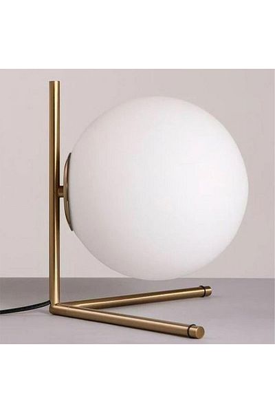 Homelux Veioza moon, 30x32x35 cm, e27, 40 w, metal/sticlă, auriu/alb