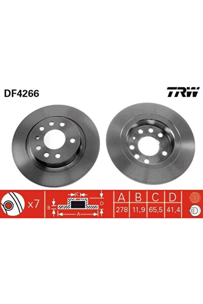 ARKA FREN AYNASI VECTRA C 02 SIGNUM 03 SAAB 9.3 02 CROMA 05 278x12x5DL DOLU