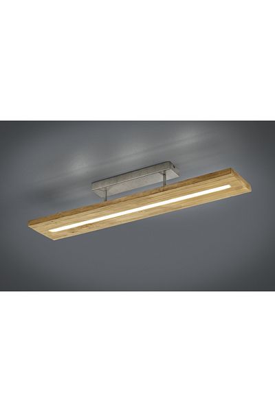 Homelux Brad Ceiling Light, 100x20 Cm, 1 X Smd Led, 27 W, 3000 Lm, 3000 K, Wood/metal, Natural/grey