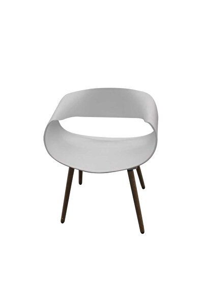 Homelux Design Chair Rufus White, Polypropylene, Wooden Legs