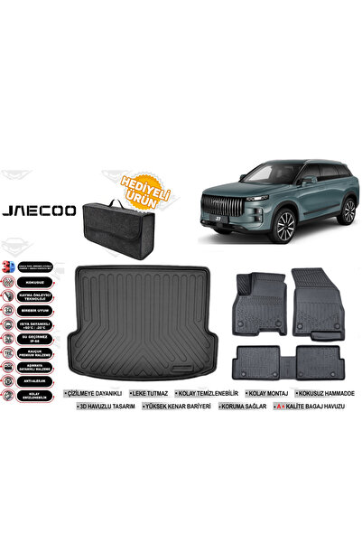 ko kaliteoto jaecoo j7 2024 model kalın stepneli bagaj havuzu+4d araca özel h...