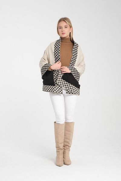 Wega Moda Stylish Ringed Comfortable Shoulder Shawl - Reversible Knitwear