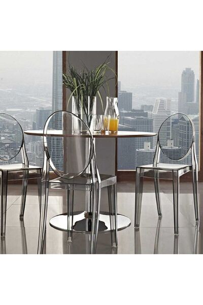 Homelux Scaun de design din sticla transparenta, policarbonat