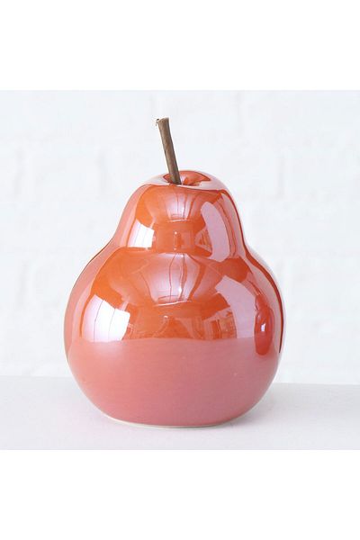 Homelux Pear decoration, 10x10x15 cm, porcelain, red