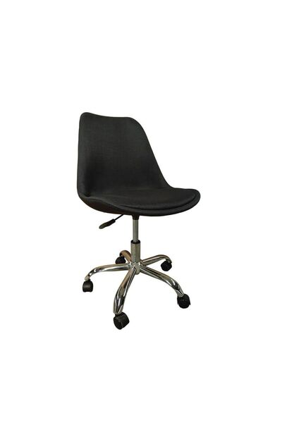 Homelux Scaun de birou Freddy, rotativ, negru, textil, picioare metalice