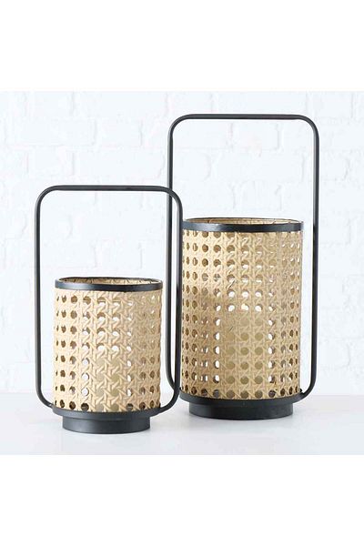 Homelux Lanterna decorativa venus, 22x44 cm, metal, negru/bej