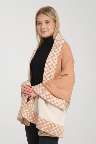 Wega Moda Stylish Ringed Comfortable Shoulder Shawl - Reversible Knitwear