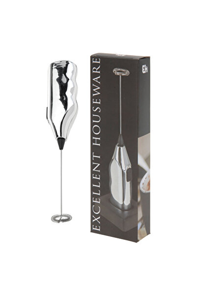 Homelux Mini Mixer For Cappuccino, 20.5 Cm, Metal, Silver/black