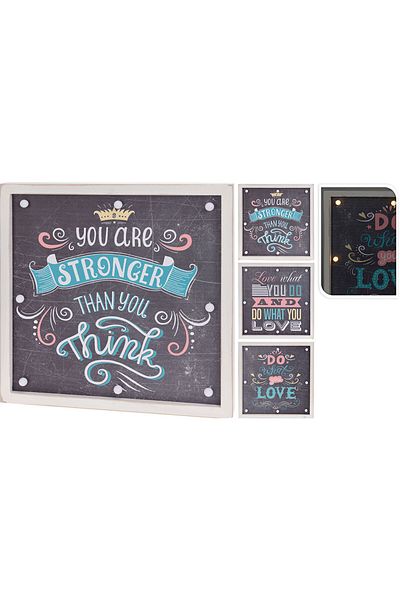 Homelux Wall Decoration 38x38x4 Cm, 8 Leds, Wood, Available In 3 Variants