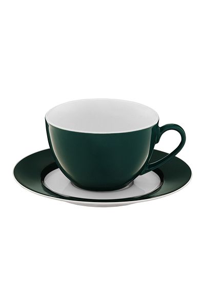 Homelux Set cafea/ceai 12 bucati, portelan, 220 ml sos pentru pahare, verde/alb, Aura G
