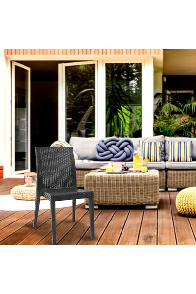 Homelux Scaun Siena, 41x53x85 cm, antracit, aspect ratan