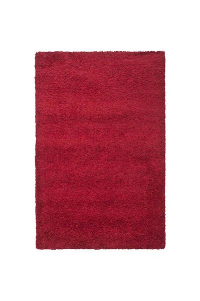 Homelux Flokati Carpet, Rectangular, 120x170, Plain, Red, Polyester, Polypropylene