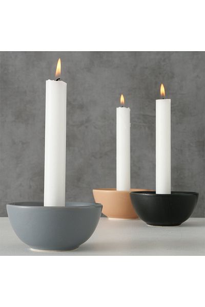 Homelux Suport pentru lumanari, h 5 cm, ceramica, gri