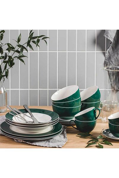 Homelux Farfurie din portelan, argintiu, verde/alb, 27 cm, Aura G