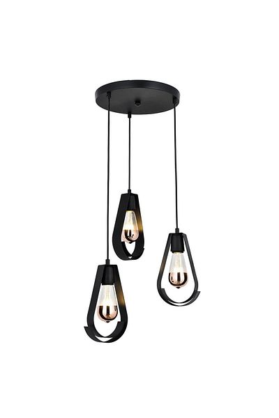Homelux Elias pendulum 3 arms, 3xe27, 60 w, black