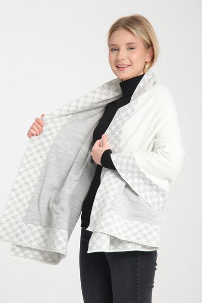 Wega Moda Stylish Ringed Comfortable Shoulder Shawl - Reversible Knitwear