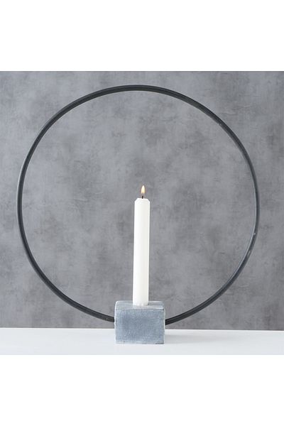 Homelux Cerc suport lumanari, 38x7x38 cm, metal, negru/gri