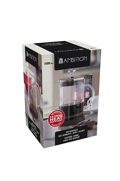 Homelux Oala de Cafea, Sticla, Cu Filtru, Otel Inoxidabil, 1000ml