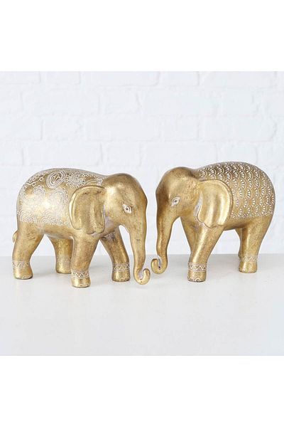 Homelux Elefant decorativ 15x10x12 cm, polirășină, auriu, disponibil în 2 variante