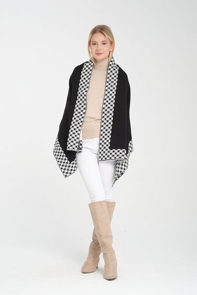 Wega Moda Stylish Ringed Comfortable Shoulder Shawl - Reversible Knitwear
