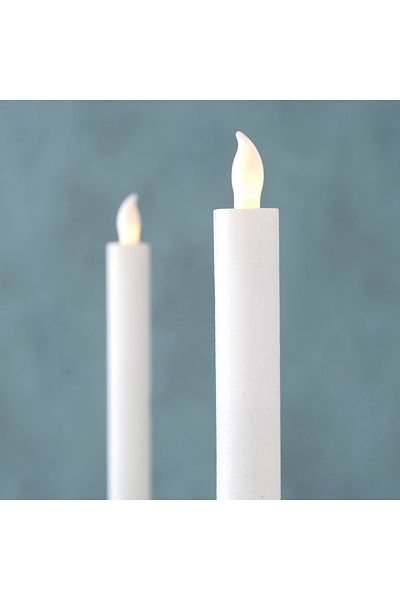 Homelux Set of 2 led candles, 2*2x24 cm, flame effect, white