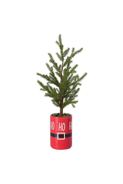 Homelux Mini brad in ghiveci din ceramica 16x16x40 cm, rosu/verde/negru/alb