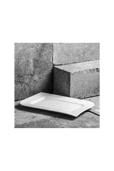 Homelux Farfurie de Servire, Dreptunghiulara, Porțelan, Alb, 36 Cm, Fala
