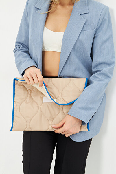 WOLF & ROCK Θήκη 13''-14'' Μπεζ καπιτονέ για Notebook/tablet