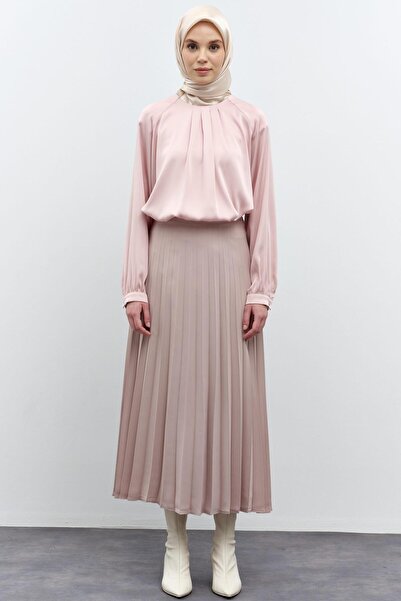 Tuğba Plisoley Etek - Bej