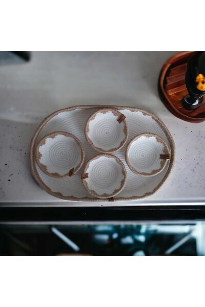 home decors by özlem 46X30 cm Living Room Kitchen Snack Bowl and Presentation Tray - Wicker Tray, Gift Organizer