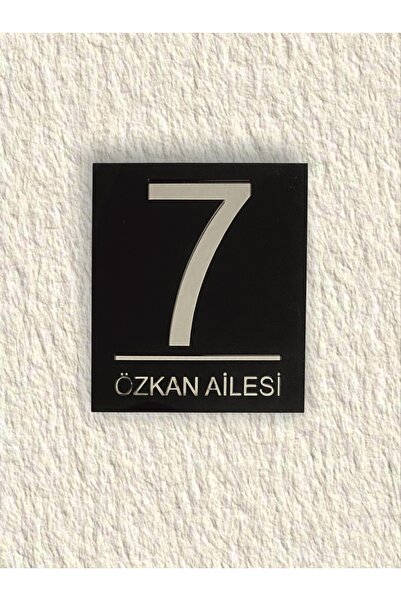 Yalıgraf Reklam Tabela Kişiye Özel İsimli Kapı Numarası - Siyah Aynalı Pleksi...