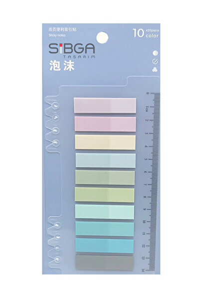 sibga tasarım Şeffaf Renkli Postit Post-it Post It. Kitap Ayracı Ayraç Postit Sticker 200 Yaprak