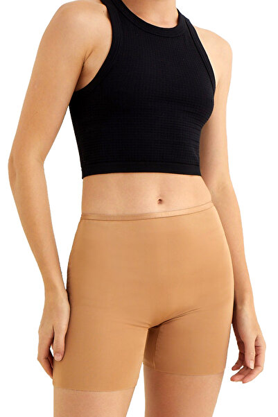 Laserias Kadın Yüksek Bel Lazer Kesim Ten Dikişsiz Toplarlayıcı İz Yapmayan Uzun Paça Boxer