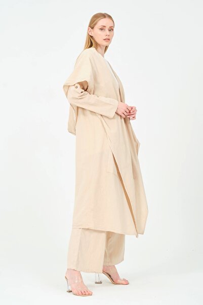 Butik طقم كيمونو مع بنطلون بقلنسوة