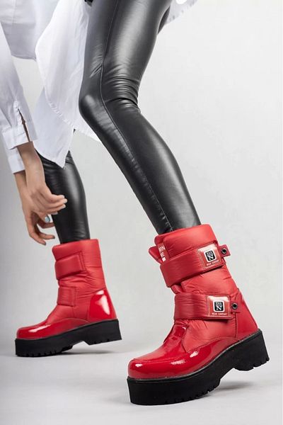 KAZAX Miah Red Patent Leather Snow Boots
