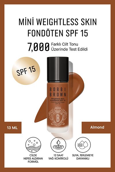 BOBBI BROWN Spf15 13ml Mini Moisturizing Foundation - Intense and Light Formula, Almond Passi.4907