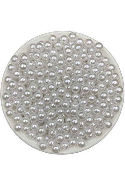 BİGÜMEX 8 мм бяло луксозно покритие - пластмасови перли за изработка на бижут...
