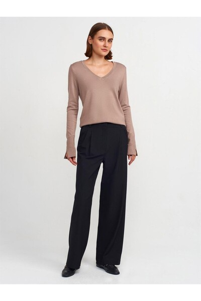 Dilvin 10427 Model Mink Knitwear Slit Sleeve Sweater