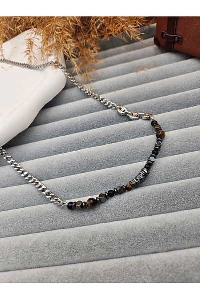 AURA Natural Stone & Steel Men's Necklace