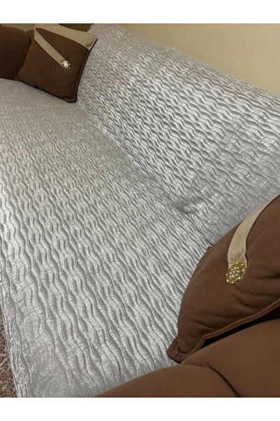 DEKORANLA Açık gri süngerli koltuk örtüsü, 210x170 cm, şık ve rahat kullanım sağlar.