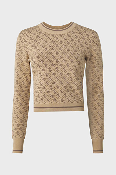 Guess Lise 4G Logolu Streç Slim Fit Bisiklet Yaka Kazak W4BR21Z37K0  KAZAK W4BR21 Z37K0 F1FP