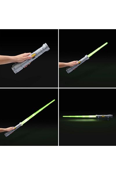 TOYFEST سيف ضوئي من Power Saber باللون الأخضر مع صوت مختصر وضوء - 90 سم