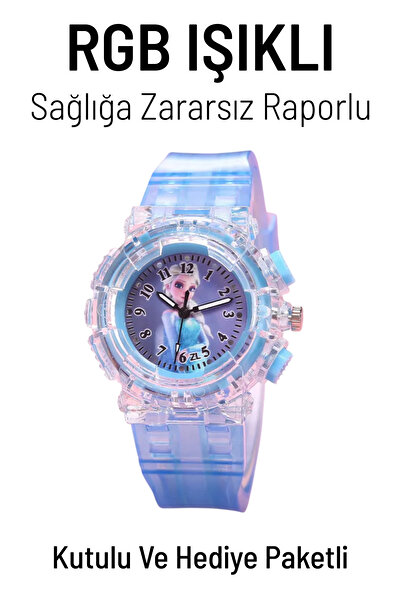 Q-TİME Rgb Işıklı Ve Frozen Karlar Ülkesi Elsa Kadranlı Analog Çocuk Ve Genç ...