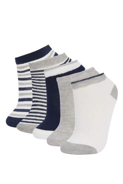 DeFacto New Season Boy's 5-Piece Cotton Striped Booties Socks
