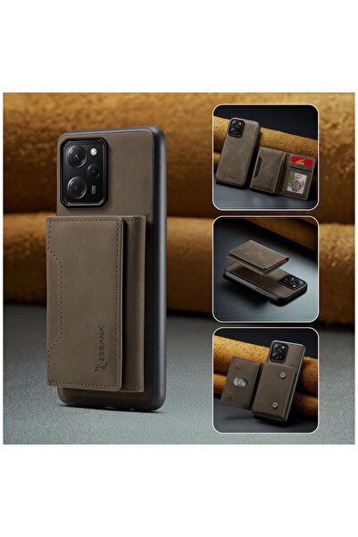 Zebana Xiaomi Poco X5 Pro 5G Uyumlu Kılıf Zebana 2in1 Elite Class Cüzdanlı De...