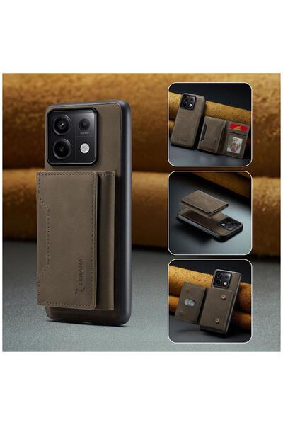 Zebana Xiaomi Redmi Note 14S Uyumlu Kılıf Zebana 2in1 Elite Class Cüzdanlı De...