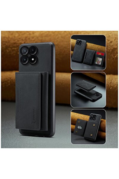 Zebana Xiaomi Poco X6 Pro 5G Uyumlu Kılıf Zebana 2in1 Elite Class Cüzdanlı De...