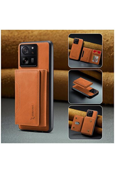 Zebana Xiaomi Mi 13T Pro Uyumlu Kılıf Zebana 2in1 Elite Class Cüzdanlı Deri K...